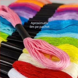 Fire pentru broderie în punct de cruce, 50 de culori, Nr. 25, amestec poliester-bumbac