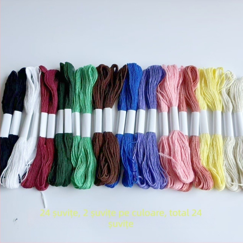 Fire pentru broderie în punct de cruce, 50 de culori, Nr. 25, amestec poliester-bumbac