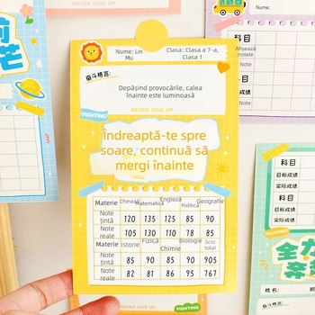 Carte motivațională cu obiective de note pentru examene, decor pentru perete de clasă și carte de dorințe