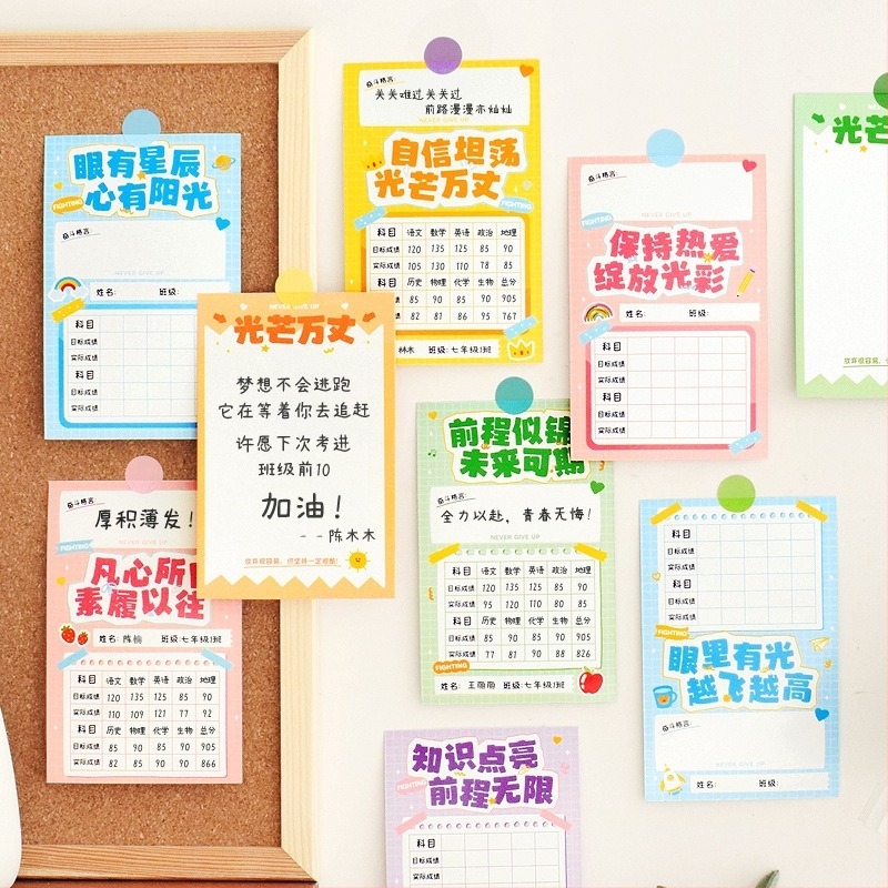 Carte motivațională cu obiective de note pentru examene, decor pentru perete de clasă și carte de dorințe