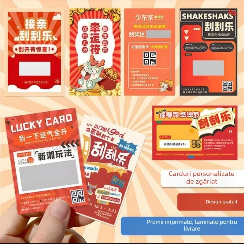 Carduri de tip Scratch personalizate pentru evenimente culinare – carduri DIY de recompense