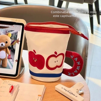 Penar în formă de măr, cu design în formă de ceșuță, elegant și cu capacitate mare pentru elevi, suport pentru creioane și organizator de papetărie