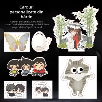 Carduri în formă specială și poștale, carton alb gros, 10×15 cm, card de mulțumire pliabil, etichetă de agățat, imprimare pe ambele fețe