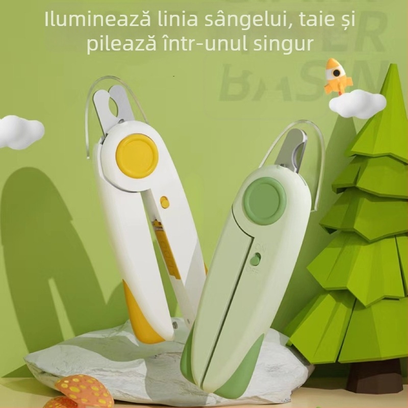 Set de clește pentru unghii cu LED pentru pisici și câini