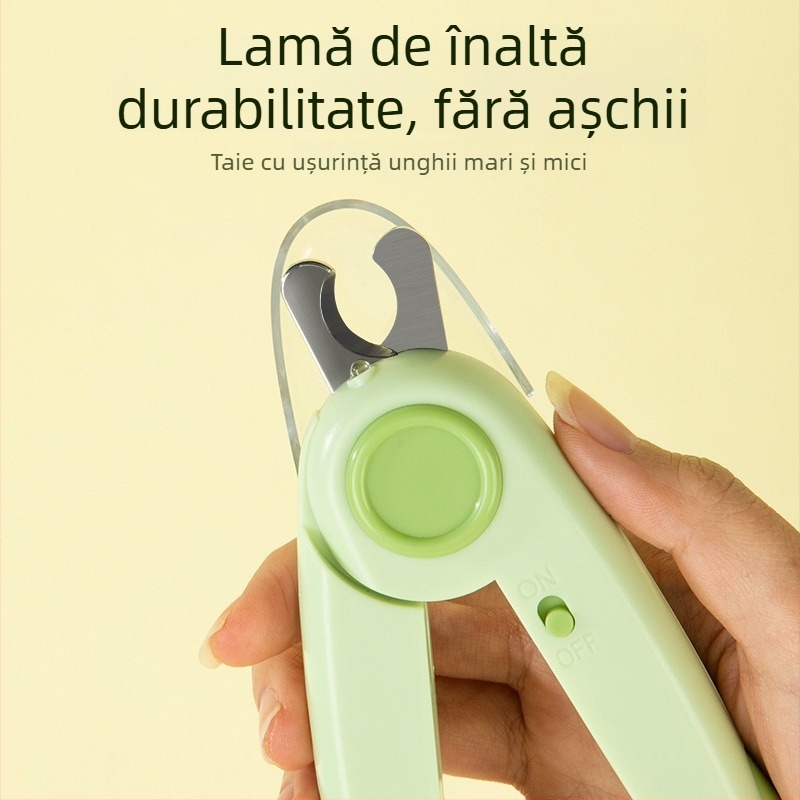 Set de clește pentru unghii cu LED pentru pisici și câini