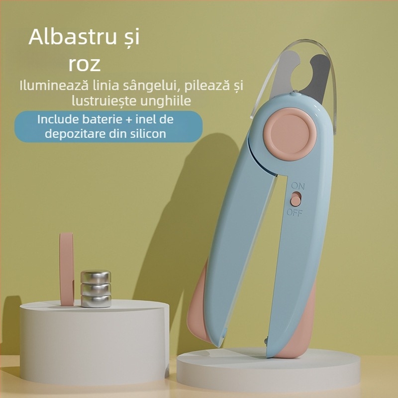 Set de clește pentru unghii cu LED pentru pisici și câini