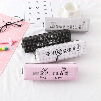 Penar pentru creioane personalizat pentru elevi, cu design text, simplu și creativ, organizator PVC