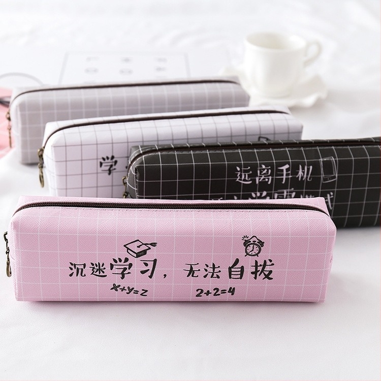 Penar pentru creioane personalizat pentru elevi, cu design text, simplu și creativ, organizator PVC