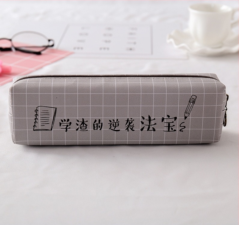 Penar pentru creioane personalizat pentru elevi, cu design text, simplu și creativ, organizator PVC