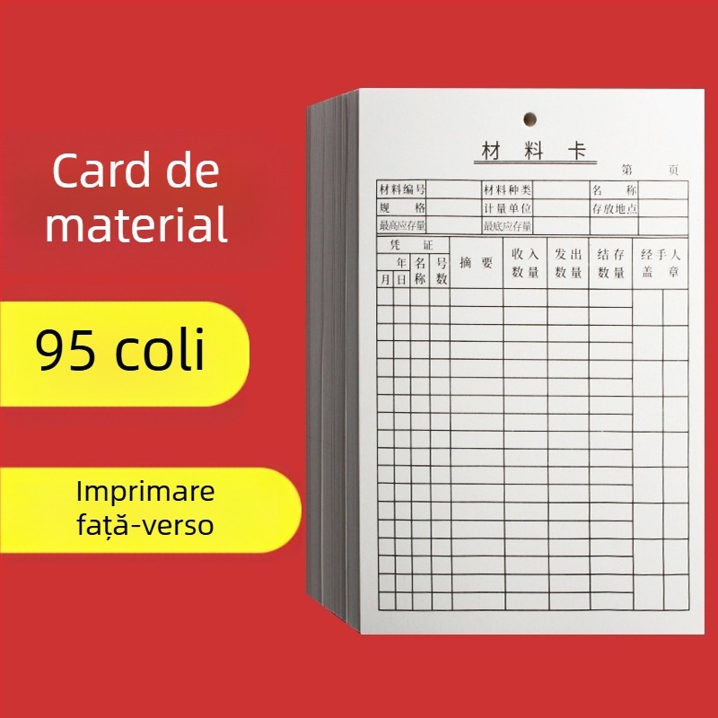 Cărți de identificare pentru materiale din hârtie lucioasă, cu față dublă, etichete perforate