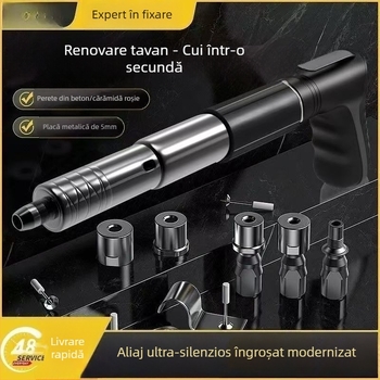 Pistol de cuie, pistol de cuie pentru tavan, pistol de cuie pentru canal de cablu, unealtă pneumatică pentru fixarea cimentului, cuie din oțel mini, cuie drepte