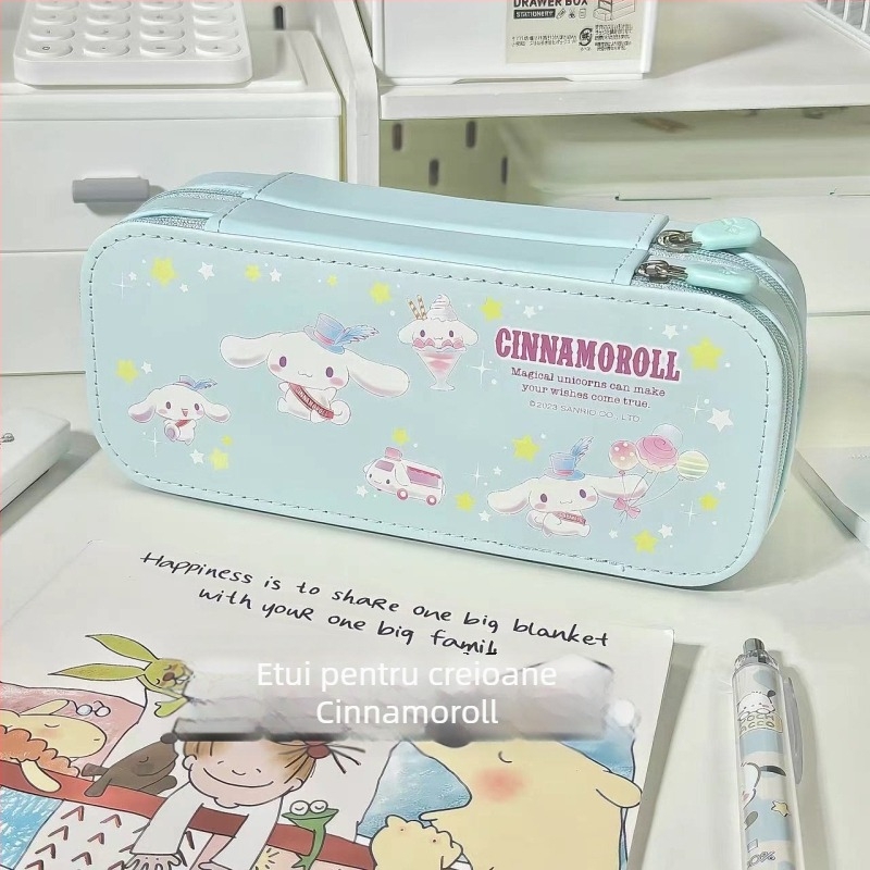 Colecție Sanrio de penare pentru rechizite, cu capacitate mare, versiune coreeană, pentru gimnaziu și liceu, penar multifuncțional elegant pentru fete