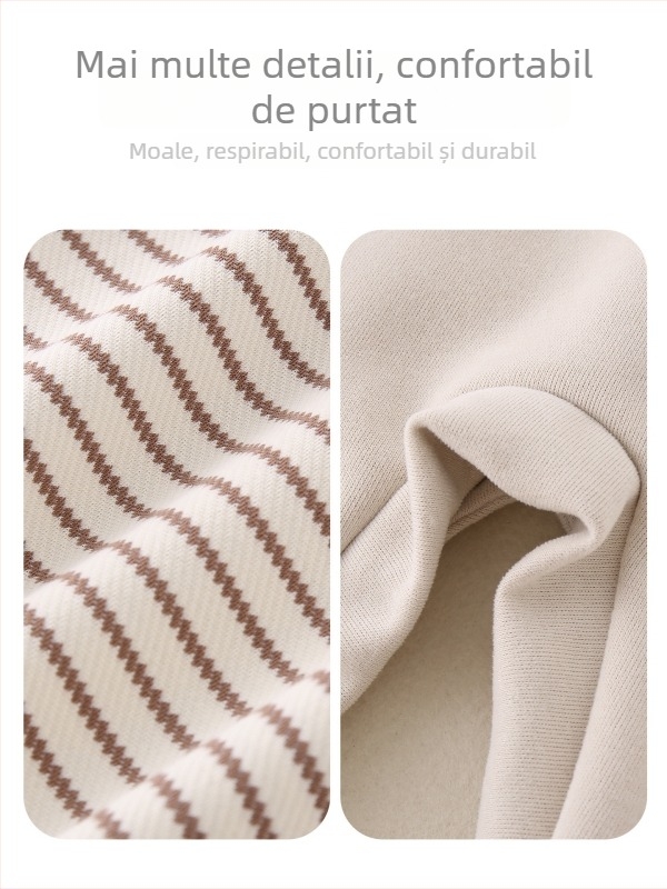 Set de primăvară pentru bebeluși: salopetă cu dungi și imprimeu desen animat pentru băieți, format din două piese