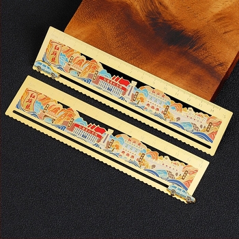 Semn de carte metalic din alamă cu model decupat, suvenir personalizat dintr-o atracție turistică, imprimare color, personalizare DIY