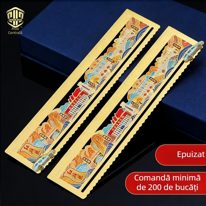 Semn de carte metalic din alamă cu model decupat, suvenir personalizat dintr-o atracție turistică, imprimare color, personalizare DIY