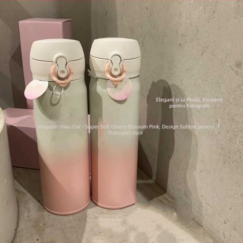 Cană termică Sakura din oțel inoxidabil 304, 500 ml, portabilă, cadou pentru cuplu