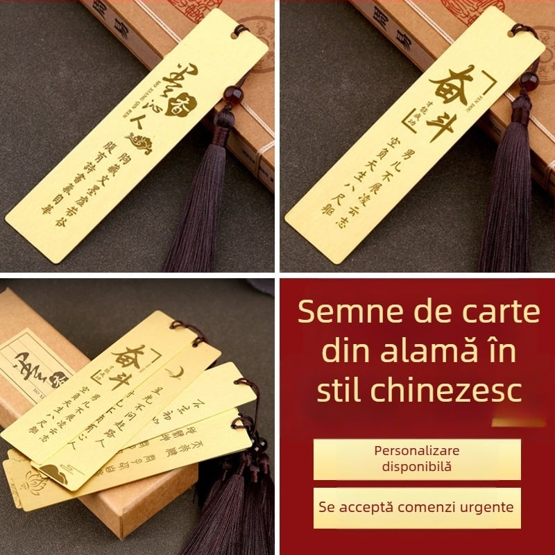 Semn de carte din metal, cu gravură personalizată, stil antic, riglă, cadou comemorativ pentru profesori și elevi