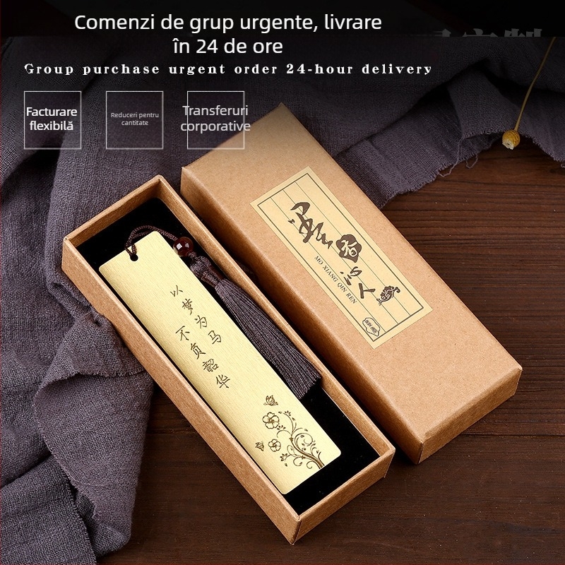 Semn de carte din metal, cu gravură personalizată, stil antic, riglă, cadou comemorativ pentru profesori și elevi