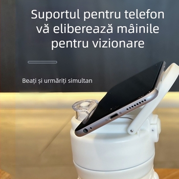 Termos de lux pentru studenți, cană din oțel inoxidabil, portabilă cu pai, capacitate mare