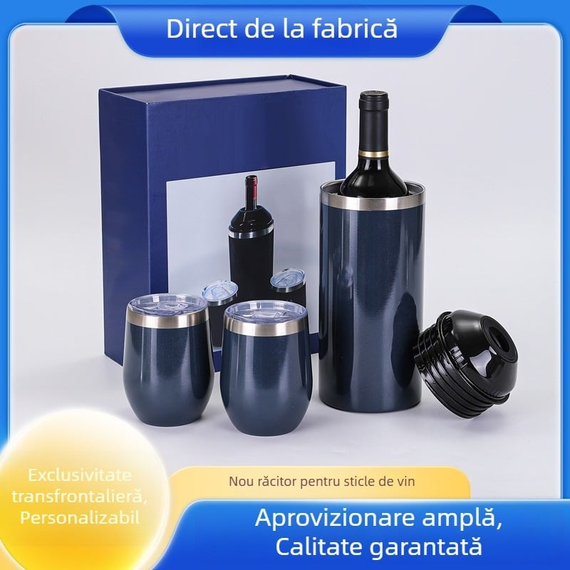 Termos în formă de sticlă de vin, din oțel inoxidabil 304, capacitate mare, set cadou de afaceri