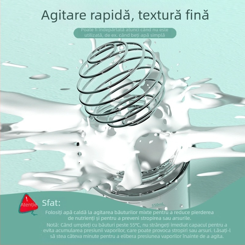 Acus recipient de amestecare din Tritan, 750 ml, cu mâner și capac apăsător, etanș pentru băuturi