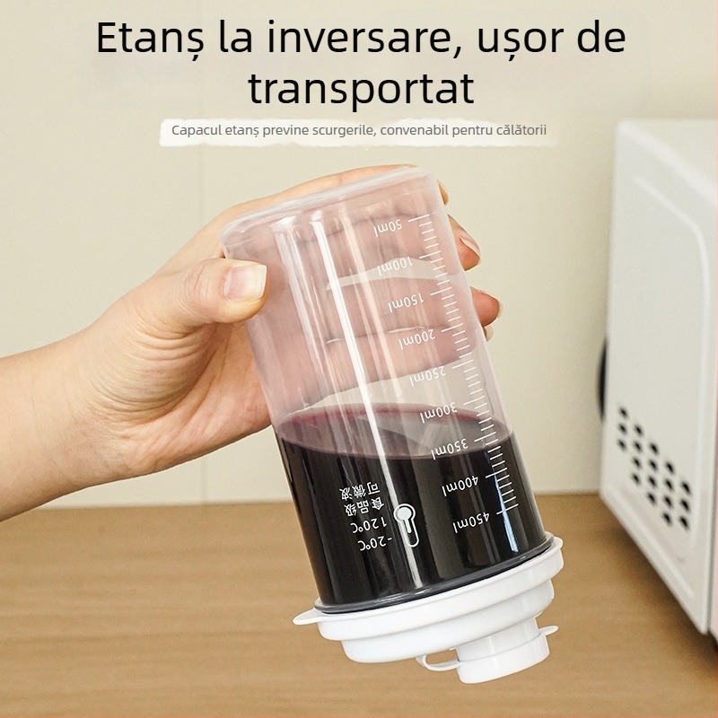 Cană portabilă pentru infuzie la rece, cafea și sucuri, 450 ml, etanșă, alimentară, formă cilindrică