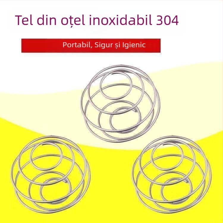 Bilă cu arc din oțel inoxidabil 304 pentru shaker, pentru amestecarea băuturilor precum ceai cu lapte, sucuri și pudră de proteine, de calitate alimentară