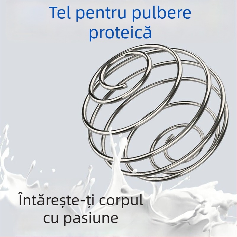 Bilă cu arc din oțel inoxidabil 304 pentru shaker, pentru amestecarea băuturilor precum ceai cu lapte, sucuri și pudră de proteine, de calitate alimentară