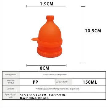 Shaker pentru proteine cu două straturi și pâlnie, pentru fitness, recipient sport cu carabinier, etanș