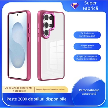 Carcasă transparentă pentru Samsung S25 Plus, S24 și S26 Ultra, cu design Gold Shield Eagle Eye
