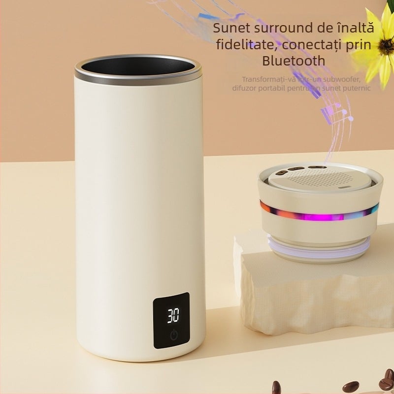 Ceașcă automată de amestec cu muzică, reîncărcabilă, portabilă, shaker de cafea wireless
