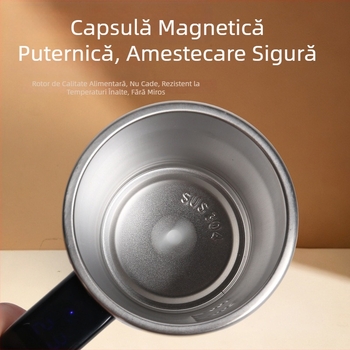 Ceașcă de cafea neagră inteligentă cu amestecare magnetică automată, recipient portabil electric pentru milkshake și shaker de proteine, versiune reîncărcabilă