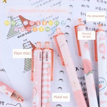 Pix cu bila 0,5 mm, design japonez drăguț, cerneală neagră