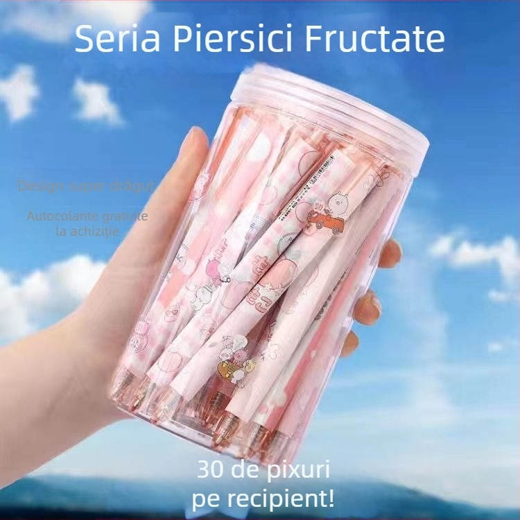 Pix cu bila 0,5 mm, design japonez drăguț, cerneală neagră