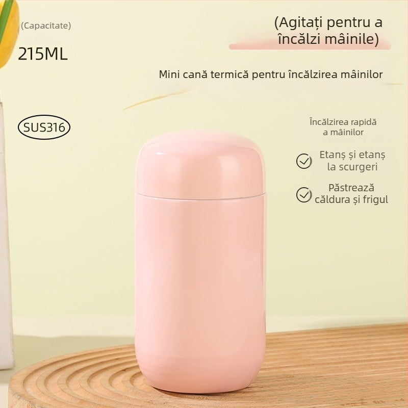 Cană termică portabilă compactă, cu reglare a temperaturii – păstrează cald sau rece