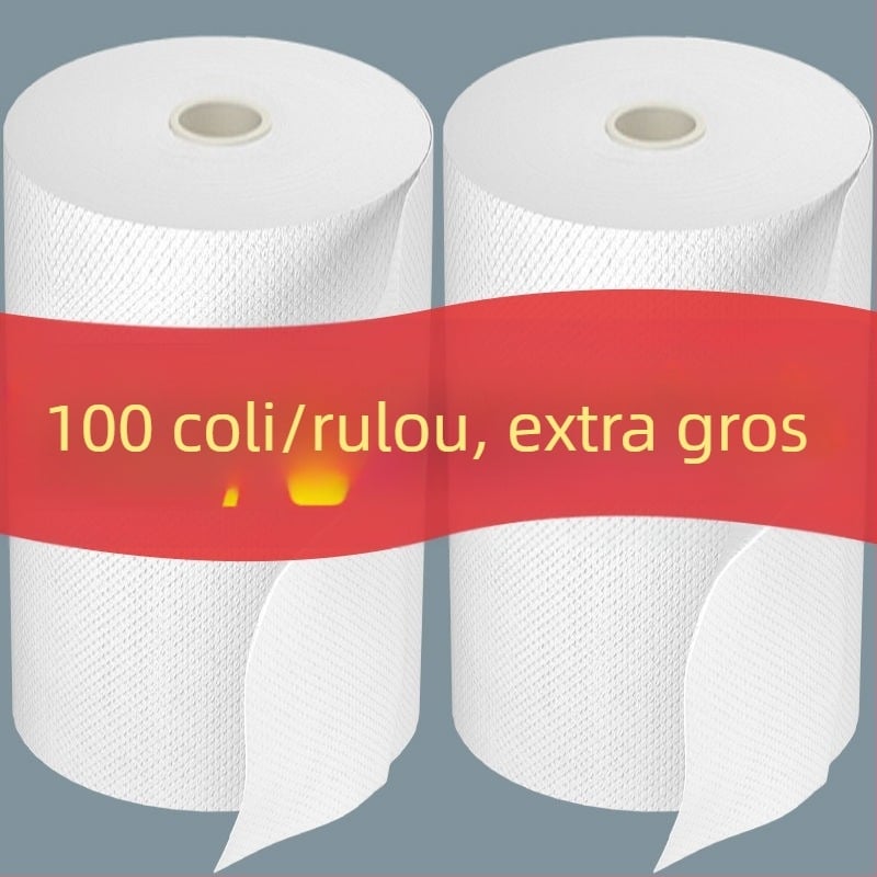 Lavete de bucătărie groase, cu utilizare dublă pentru uscat și ud, de unică folosință, rol extra-large