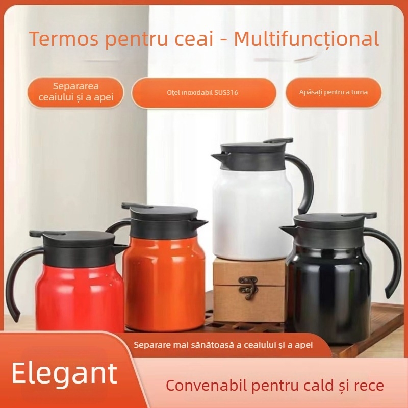 Nou design termos de cafea, capacitate mare, anti-arzire, oțel inox 316L, versiune cu logo cadou