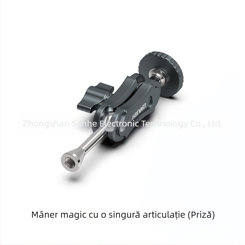 Braț magic din aliaj de aluminiu cu clemă, trepied extensibil pentru streaming, iluminator și microfon pentru birou