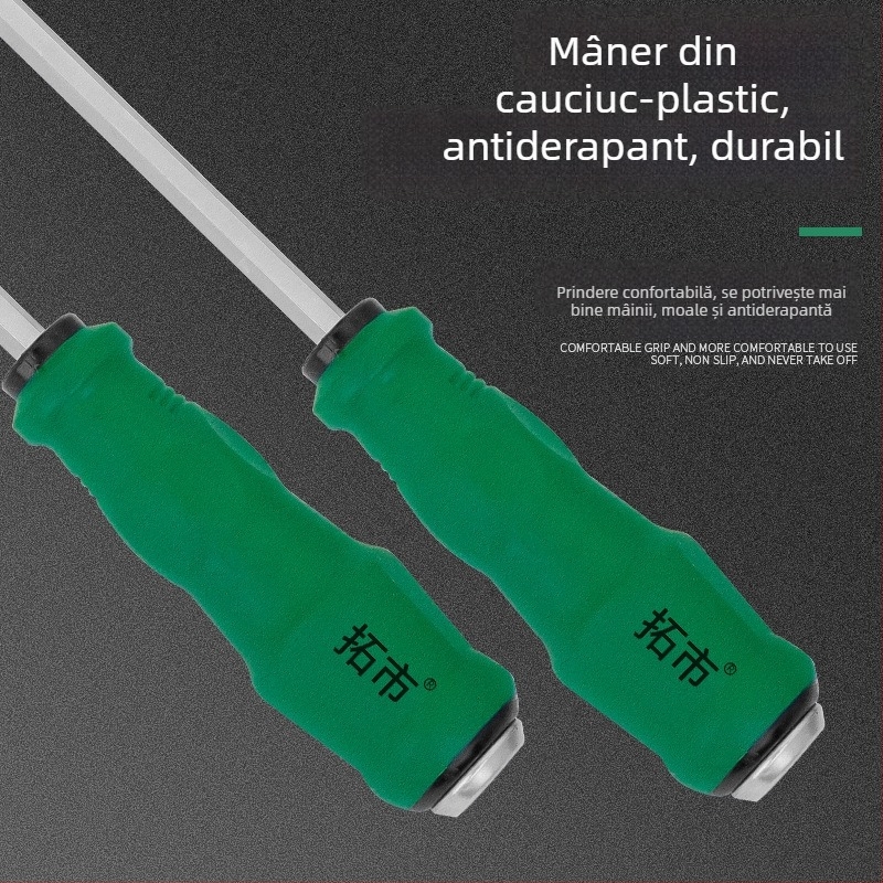 Șurubelniță cu cap Philips și cap plat, duritate înaltă, nucleu întărit, rezistentă la șocuri, magnetică