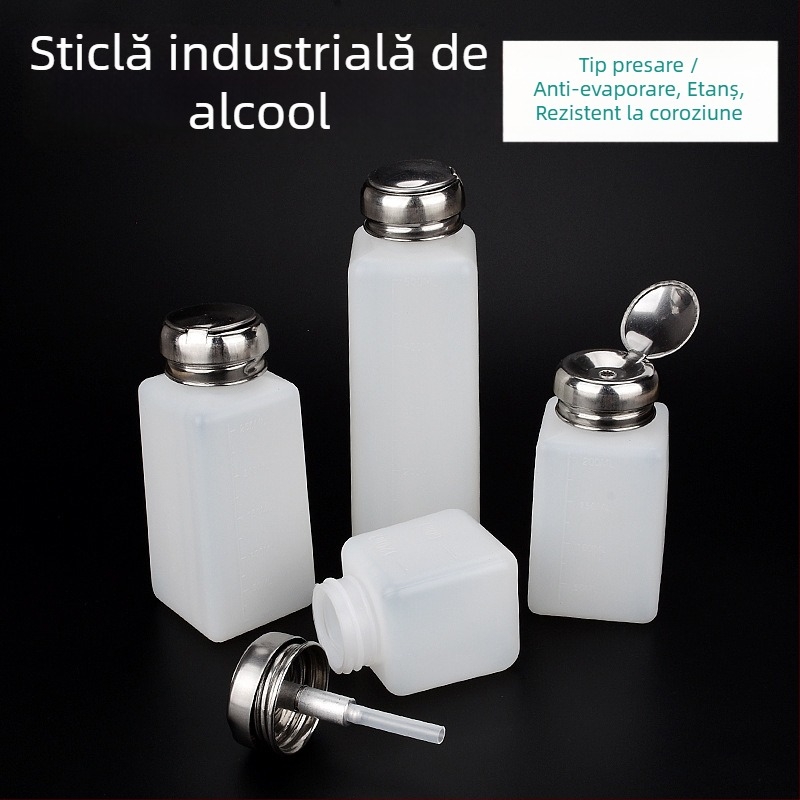 Recipient din aluminiu-plastic pentru alcool, cu capac și pompă, recipient industrial pentru solvenți, antistat