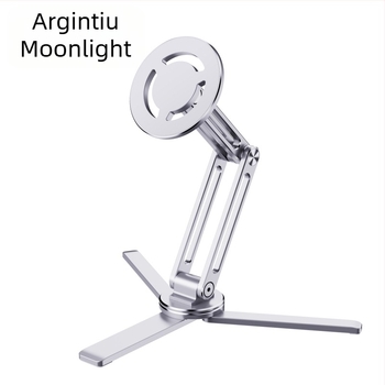 Suport pentru telefon din aliaj de aluminiu pentru filmări, trepied pentru transmisie în direct, suport magnetic de masă pentru selfie video