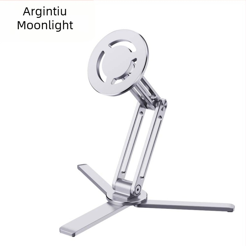 Suport pentru telefon din aliaj de aluminiu pentru filmări, trepied pentru transmisie în direct, suport magnetic de masă pentru selfie video