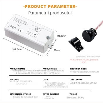 Modul de scanare manuală AC 220V — senzor întrerupător de control la distanță scurtă, scanare cu ambele mâini