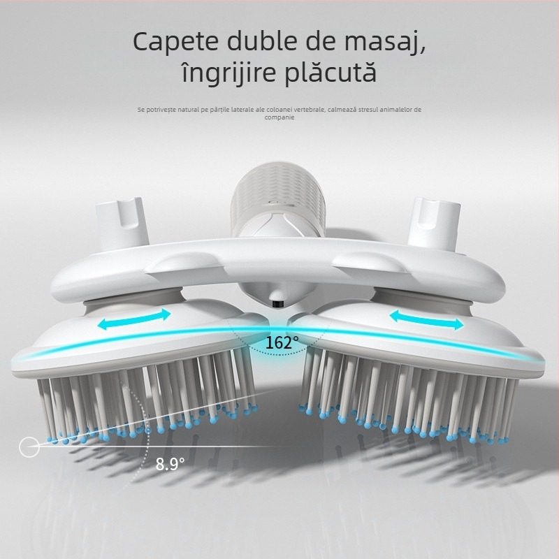 Pieptene pentru animale de companie, dinți fini, pentru pisici și câini mici — instrument de descurcare a părului, ABS plastic, în formă de animal