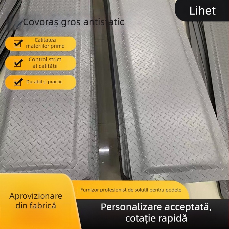 Covoră antifatigue anti-static pentru lucru în picioare în fabrici, culoare verde-negru, protecție a nucleului