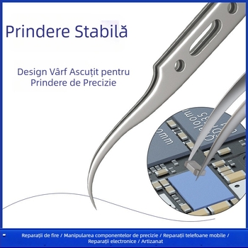 Repairman G-15 pensete din oțel inoxidabil, anti-magnetice, cu vârfuri curbe, înaltă precizie; G-11 pensete cu vârfuri drepte pentru repararea telefoanelor mobile
