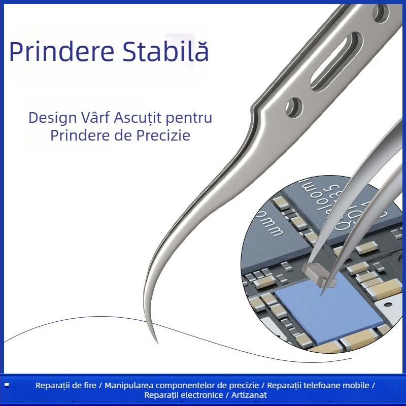 Repairman G-15 pensete din oțel inoxidabil, anti-magnetice, cu vârfuri curbe, înaltă precizie; G-11 pensete cu vârfuri drepte pentru repararea telefoanelor mobile