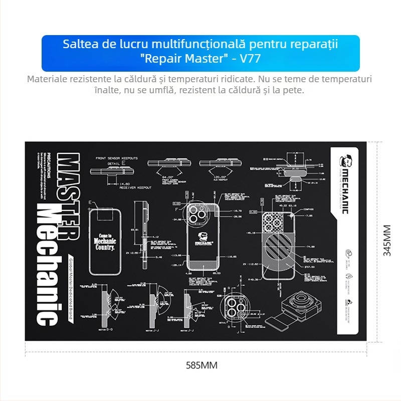 Repair Guy covoraș de lucru pentru reparații, multifuncțional, rezistent la temperatură, antiderapant, pentru telefoane mobile, calculatoare și tablete, dimensiune mare