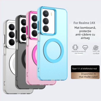 Realme 14X5G husă de protecție magnetică mată, anti-cădere, IMD proces, anti-amprentă