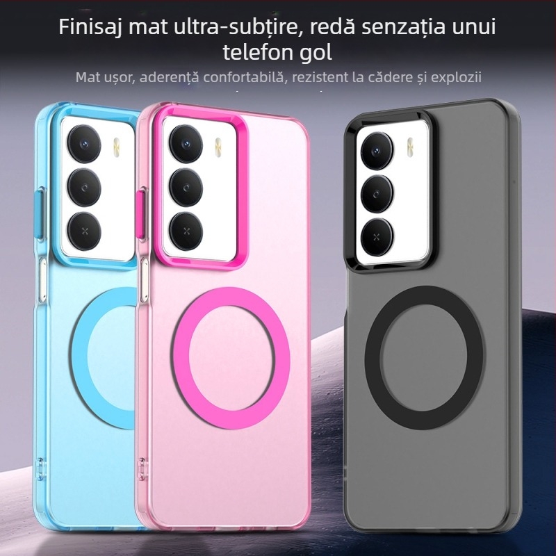 Realme 14X5G husă de protecție magnetică mată, anti-cădere, IMD proces, anti-amprentă
